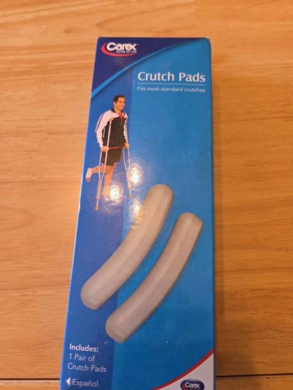 2--1 Pair Grey Crutch Pads CAREX Replacement Underarm Pads Extra Thick